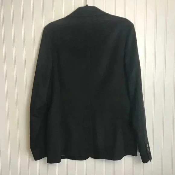 Eddie Bauer black wool/angora blend button front blazer/jacket  large tall M10 - Picture 5 of 5